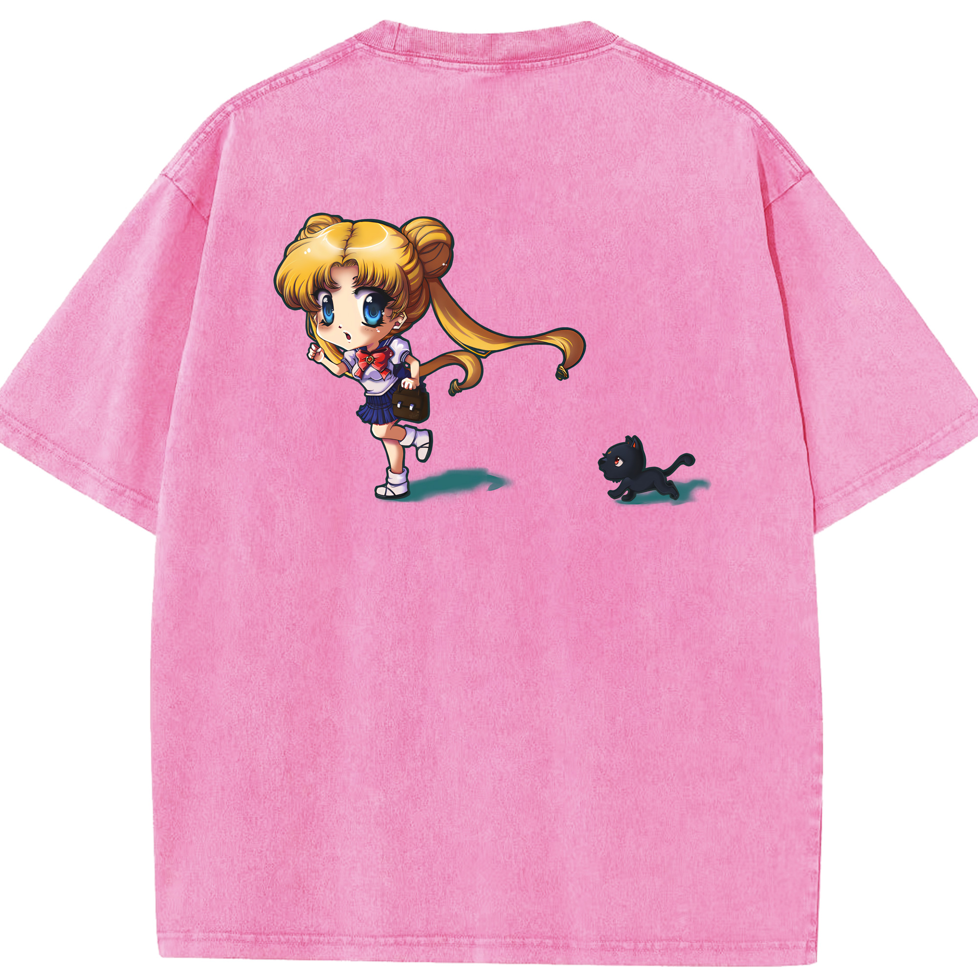 （画像用） 美少女戦士セーラームーン 愛野 美奈子 あいの みなこ Sailor Moon Aino Minako 綿100% ヴィンテージ風 半袖Tシャツ（背面プリント）